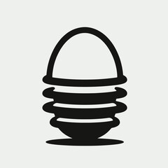  very simple flat and single minimalist Egg Holder Silhouettes in black on a white background