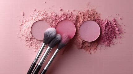 Professional Makeup Cheek blush pink tone palette and makeup brushes and tools,makeup eyeshadow palette in pink,red cherry shades,makeup set,Cosmetic products,sweet and cute tone eye shadows.