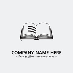 Book illustration black and white for logo company vector image
