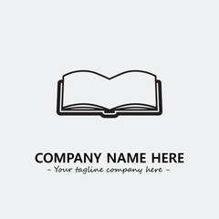 Book illustration black and white for logo company vector image
