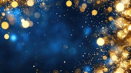 Blue and Gold Festive Sparkle Background