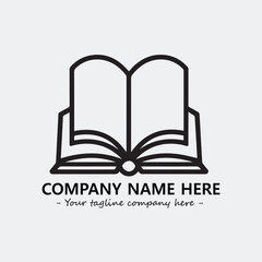 Book illustration black and white for logo company vector image
