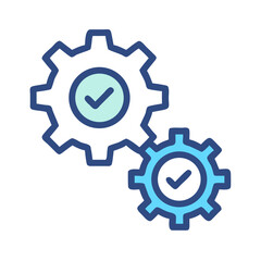 Gears with Check Mark Icon Design