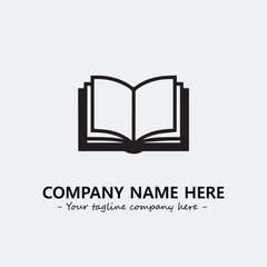 Book illustration black and white for logo company vector image
