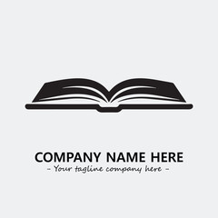 Book illustration black and white for logo company vector image
