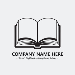 Book illustration black and white for logo company vector image
