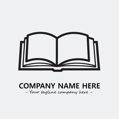 Book illustration black and white for logo company vector image
