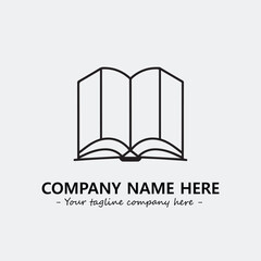Book illustration black and white for logo company vector image
