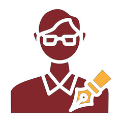 Author Profile Vector Glyph Two Colors Icon Design