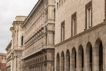 Fototapeta premium Italian buildings and street view in Milan, Italy.