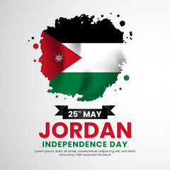 Jordan Grunge brush painted flag style for Independence day square banner background