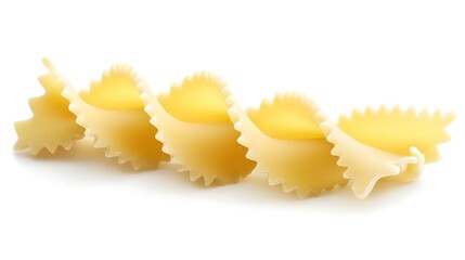 Single Piece of Shaped Pasta on White Background for Culinary Use