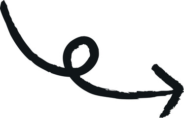 手描きくるくる矢印素材ベクター