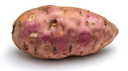 Fresh Sweet Potato on White Background for Culinary Use and Recipes