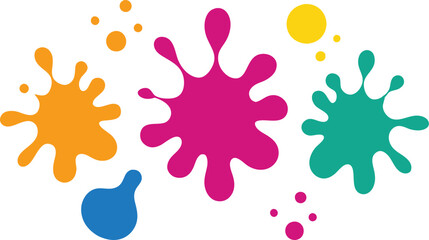 colorful ink splashes
