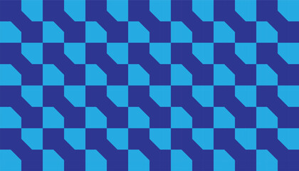 Geometric seamless pattern with jagged elements in blue gradient. Suitable for interior design, textiles, stationery, or as a presentation background