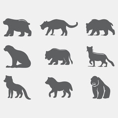 wild animals silhouettes