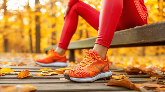 Athletic man stretching legs on park bench after long distance race, exhausted marathon runner recovering from intense workout, fitness and endurance concept. - Powered by Adobe