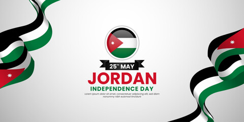 Jordan Independence Day. Happy National Holiday May 25 Background Design