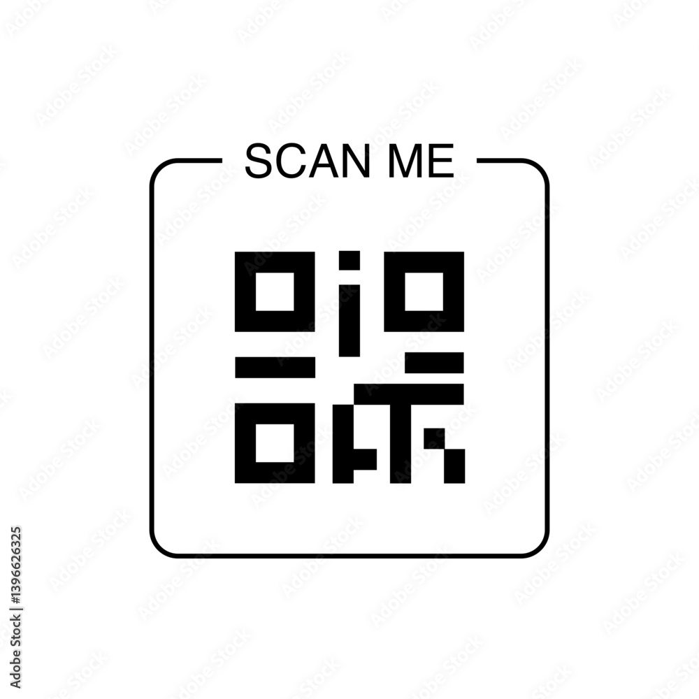 Fototapete qr code with scan me prompt