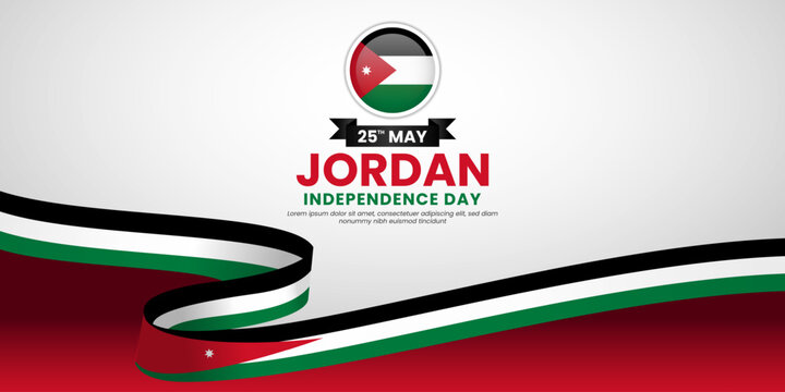 Jordan Independence Day. Happy National Holiday May 25 Background Design - Powered by Adobe