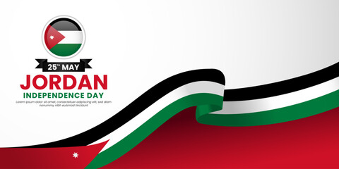 Jordan Independence Day. Happy National Holiday May 25 Background Design