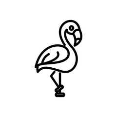 flamingo icon vector, line style icon