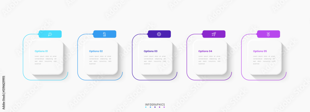 Wall mural vector infographic label design template with icons and 5 options or steps. can be used for process 
