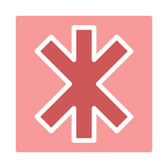 Medical Emergency Star Emblem on Pink Square
