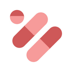 Salmon pills isolated on white background concept