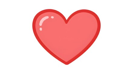 Simple glossy red heart illustration expressing love and affection symbol