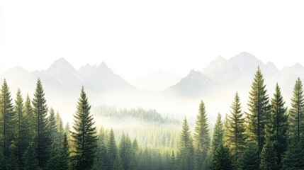 Fototapeta premium 霧のかかった山
