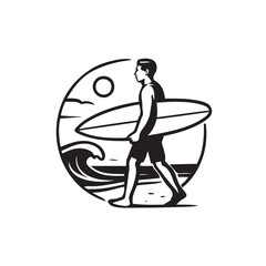 silhouette of a surfer