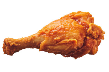 fried chicken drumstick on white background.