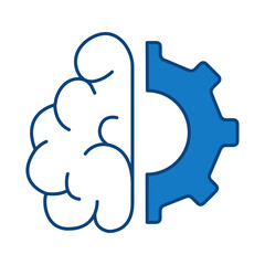 Artificial Intelligence Blue Line Icons. AI, Brain, Robot, Bot, Technology, Mind, AI Agent, Intelligent Icons Editable Stroke Vector Illustration