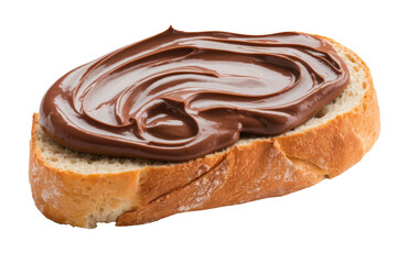 chocolate spread on bread slice isolated on background