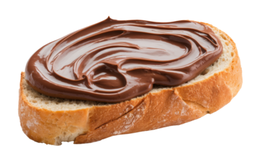 chocolate spread on bread slice isolated on background