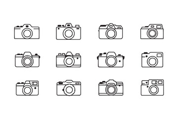 Camera line art illustration