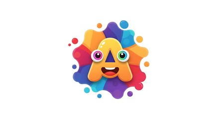 Fototapeta premium A playful and colorful logo for a children's educational app that makes learning fun through games