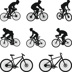 bicycles Silhouette, bicycle player, Cycling Silhouette, Athlete Cyclist SVG Bundle