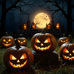 halloween pumpkin with bats