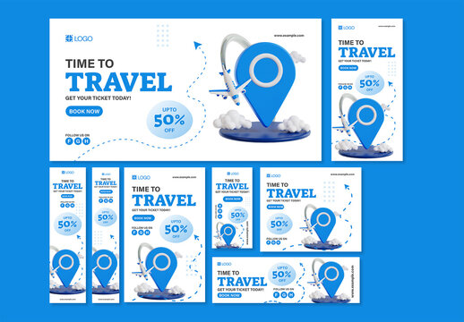 Travel Offer Ad Banner Set