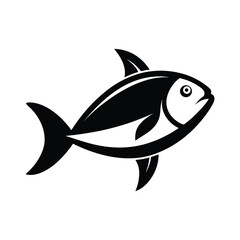 Black and white illustration of hilsa fish (ilish) with fine details on white background.eps
