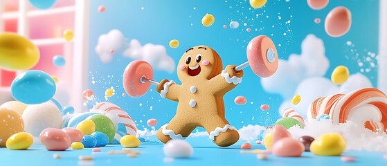 Obraz premium Gingerbread Fitness Candy