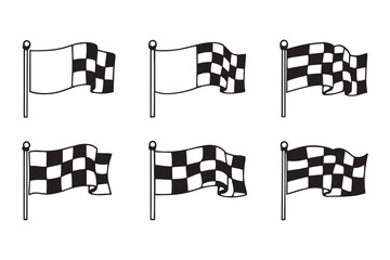 Racing Flag line art illustration