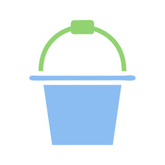 A Clean Graphic Illustration of a Blue Bucket © LgsDesign