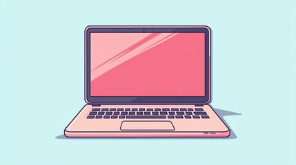 Pink Laptop Illustration (1)