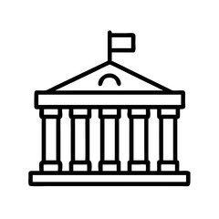 Government Building with Columns Icon Design
