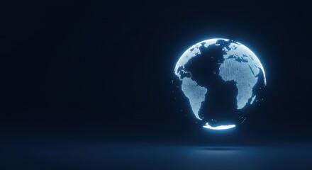 Fototapeta premium Digital Earth Globe Futuristic Concept Global Network Connection Technology