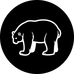 Striking graphic rendition of a bear silhouette against a stark backdrop